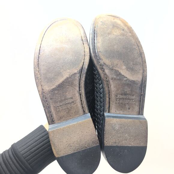 Johnston & Murphy Two Tone Woven Leather Slip On Dress Penny Loafers Men's 10 - Picture 7 of 10